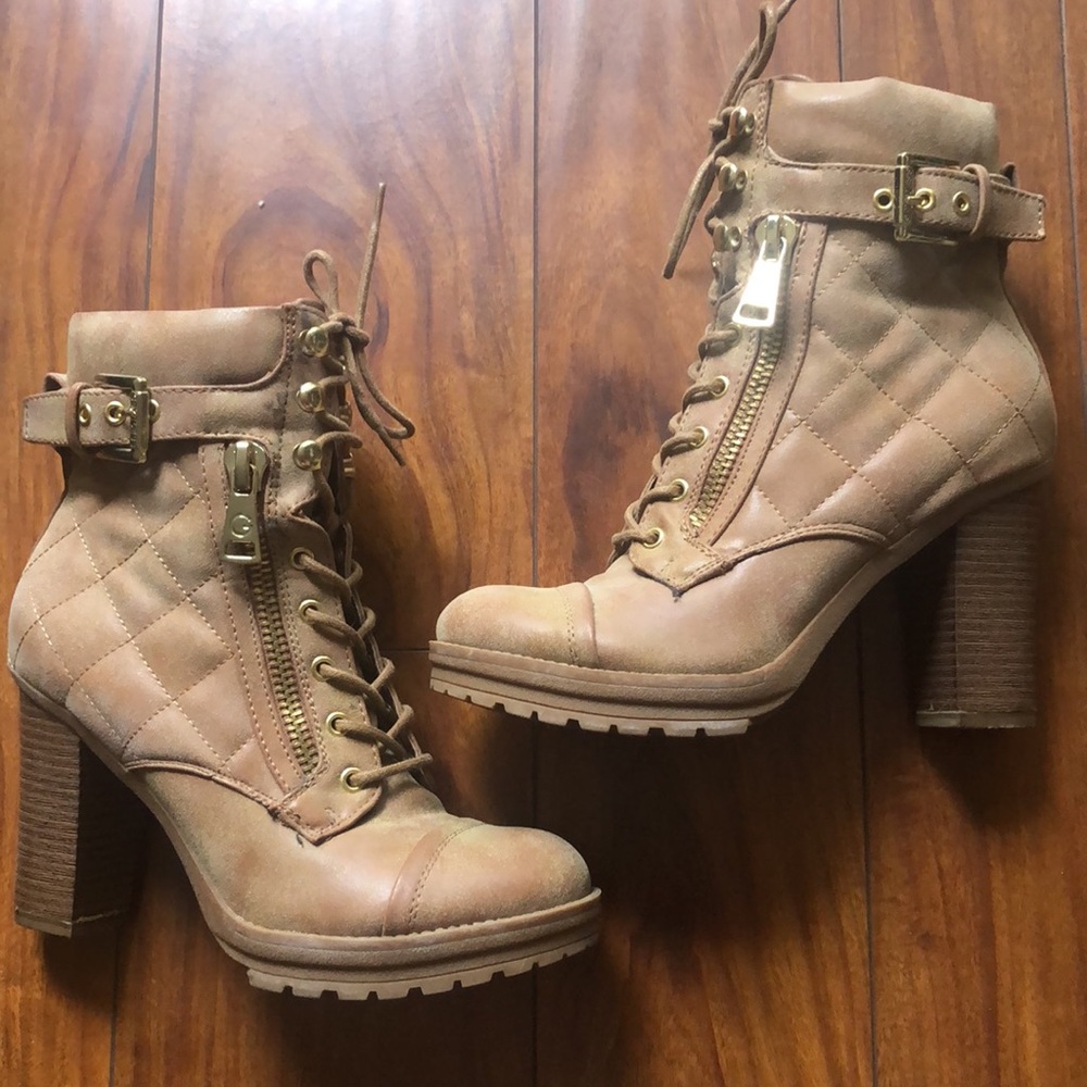 Guess chunky heeled combat boots